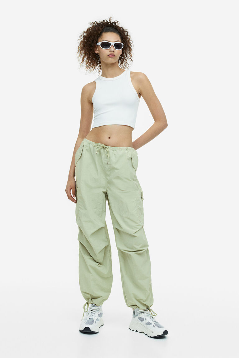 Nylon parachute trousers