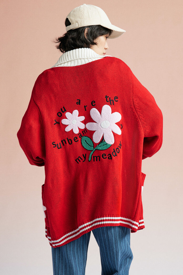 Oversized collared cardigan