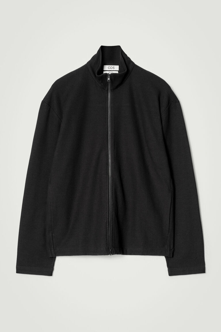RIBBED JERSEY TRACK JACKET