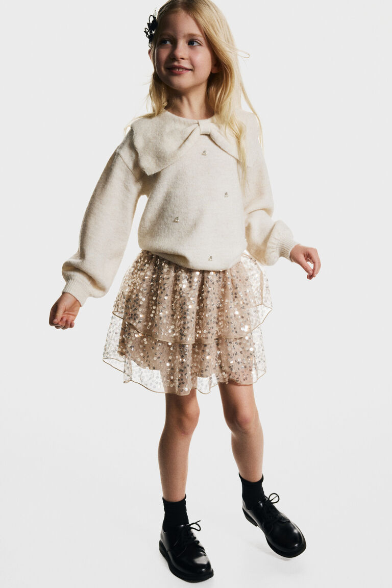 Sequined tulle skirt