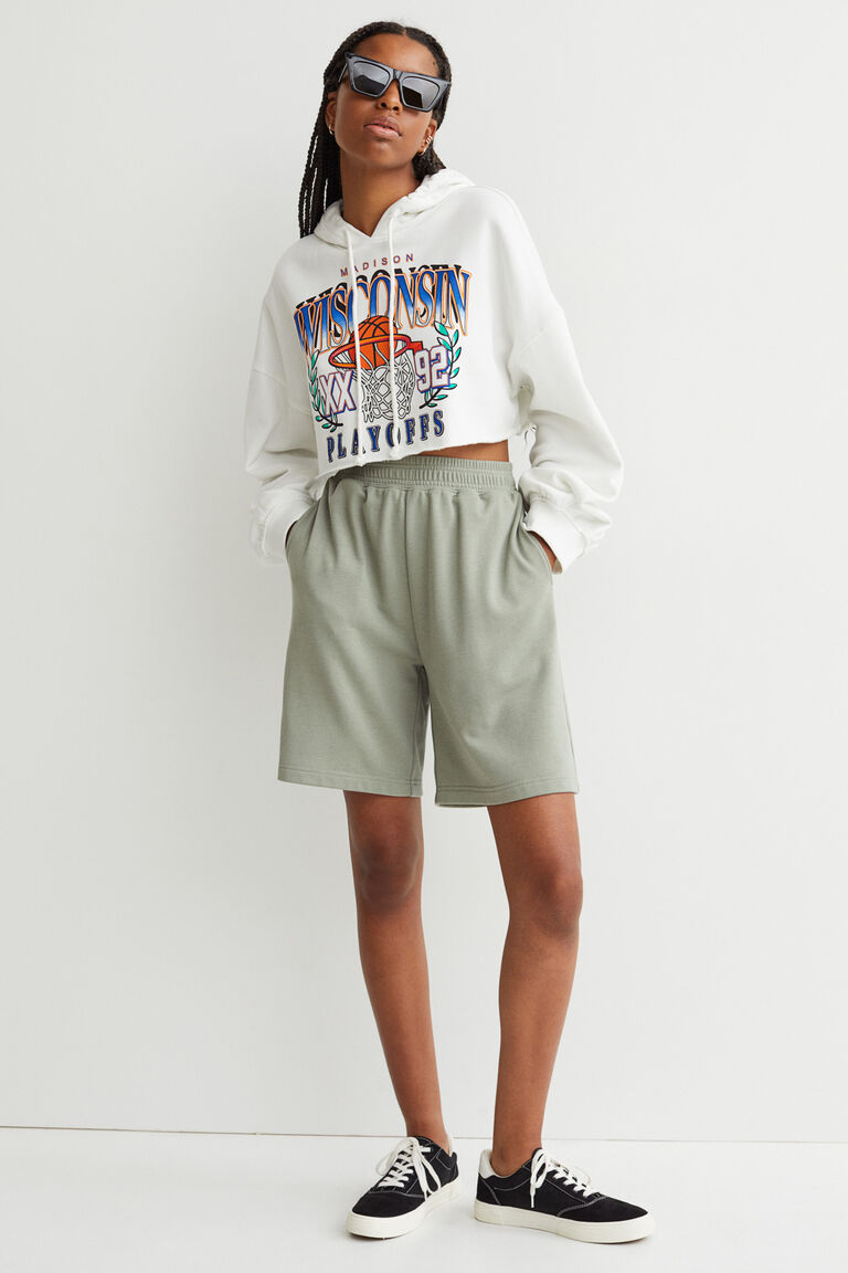 Snow Washed Cropped Hoodie
