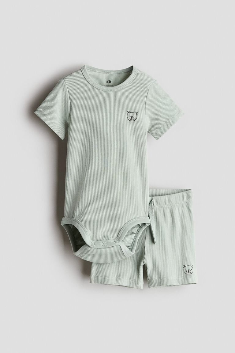 2-piece ribbed cotton set