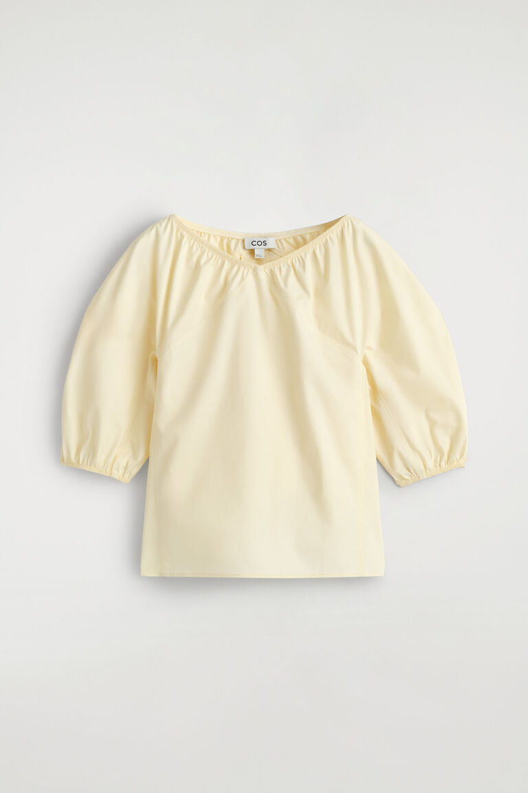 GATHERED PUFF-SLEEVE BLOUSE