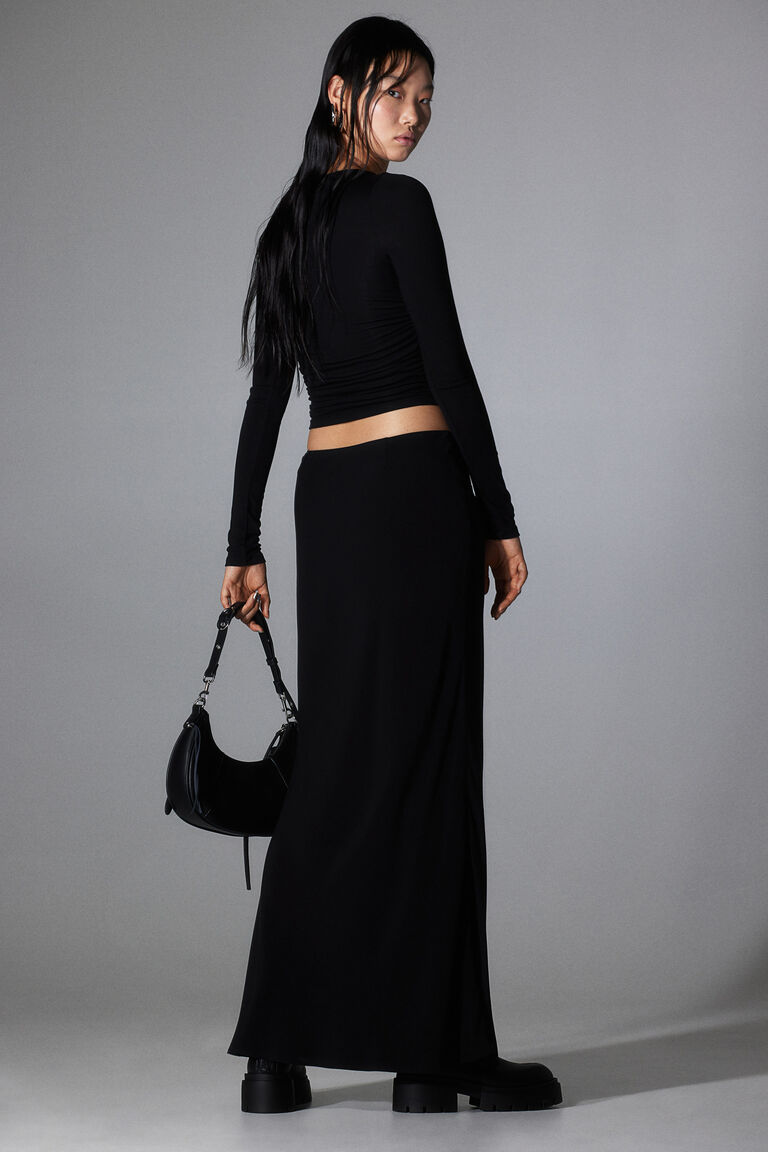 Gathered Neck Jersey Top