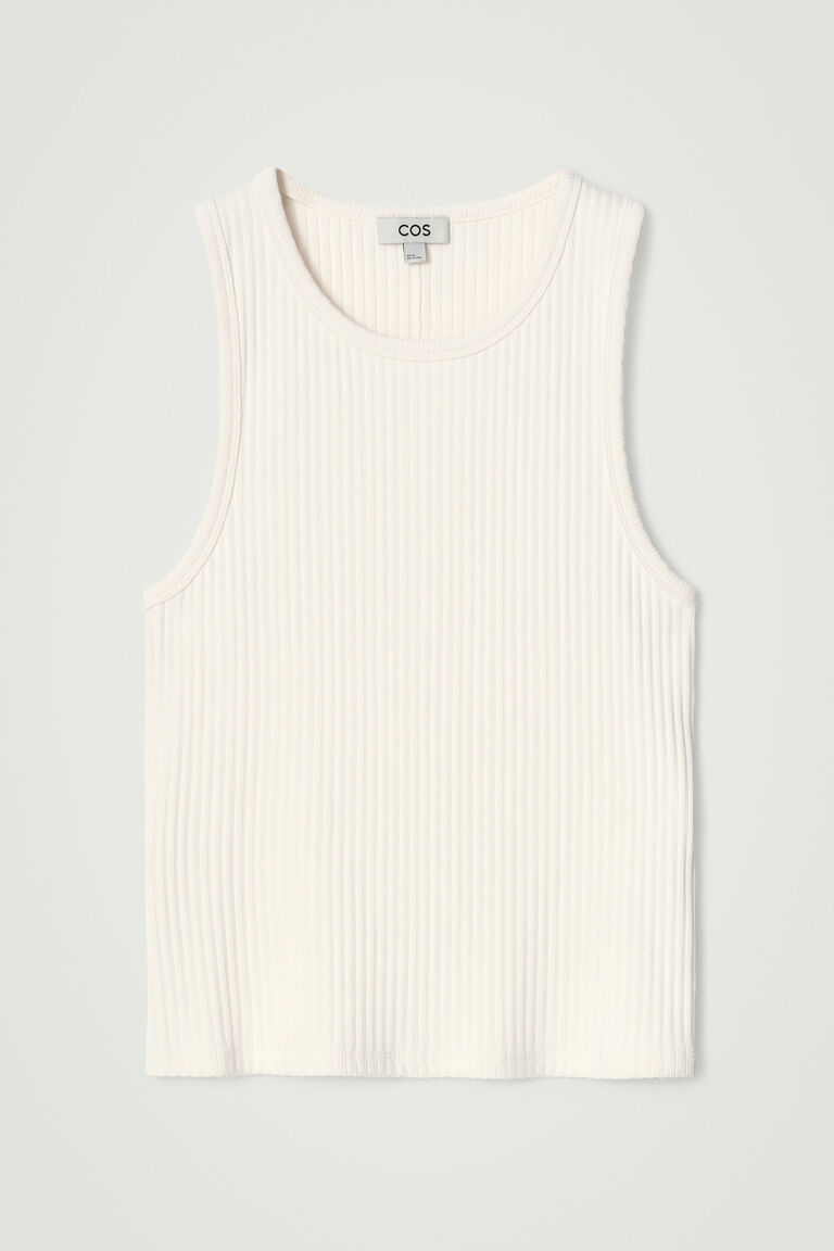 SLIM RIBBED-KNIT COTTON TANK TOP