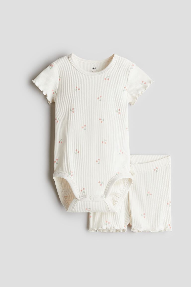 2-piece ribbed cotton set