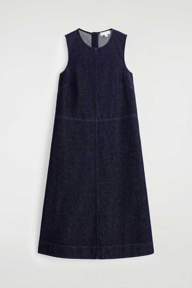 A-LINE DENIM MIDI DRESS