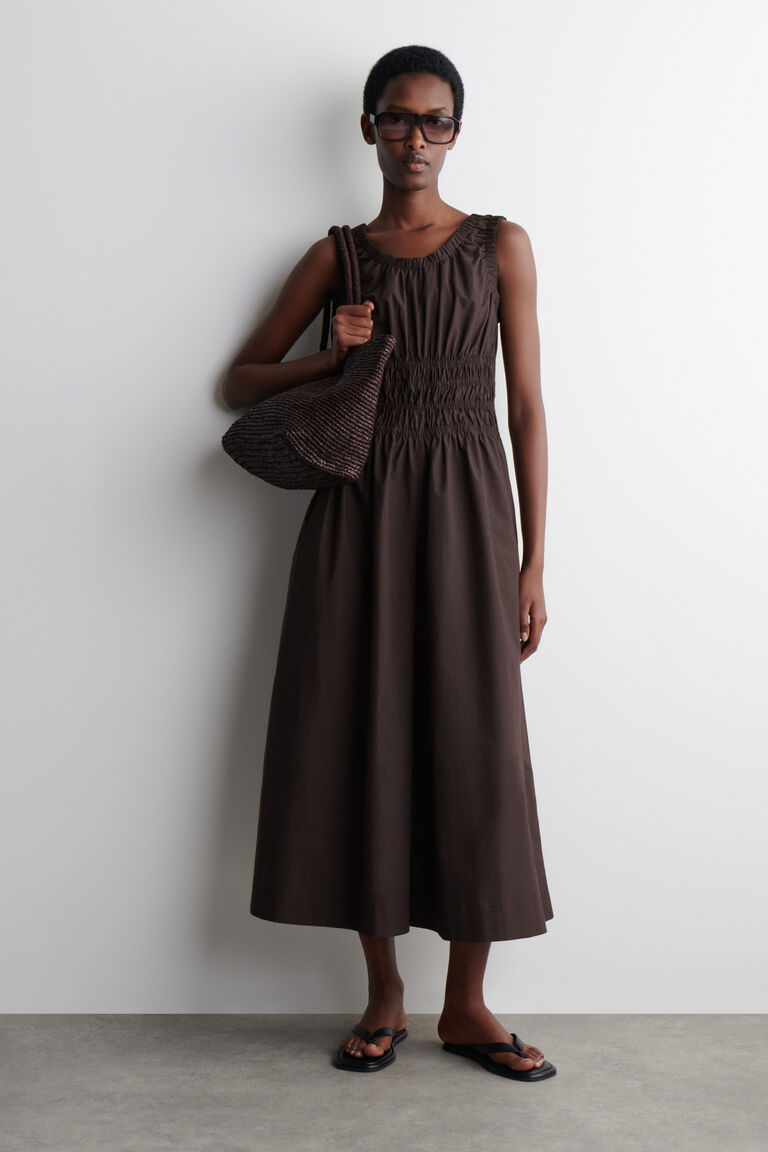 SHIRRED COTTON JUMPSUIT