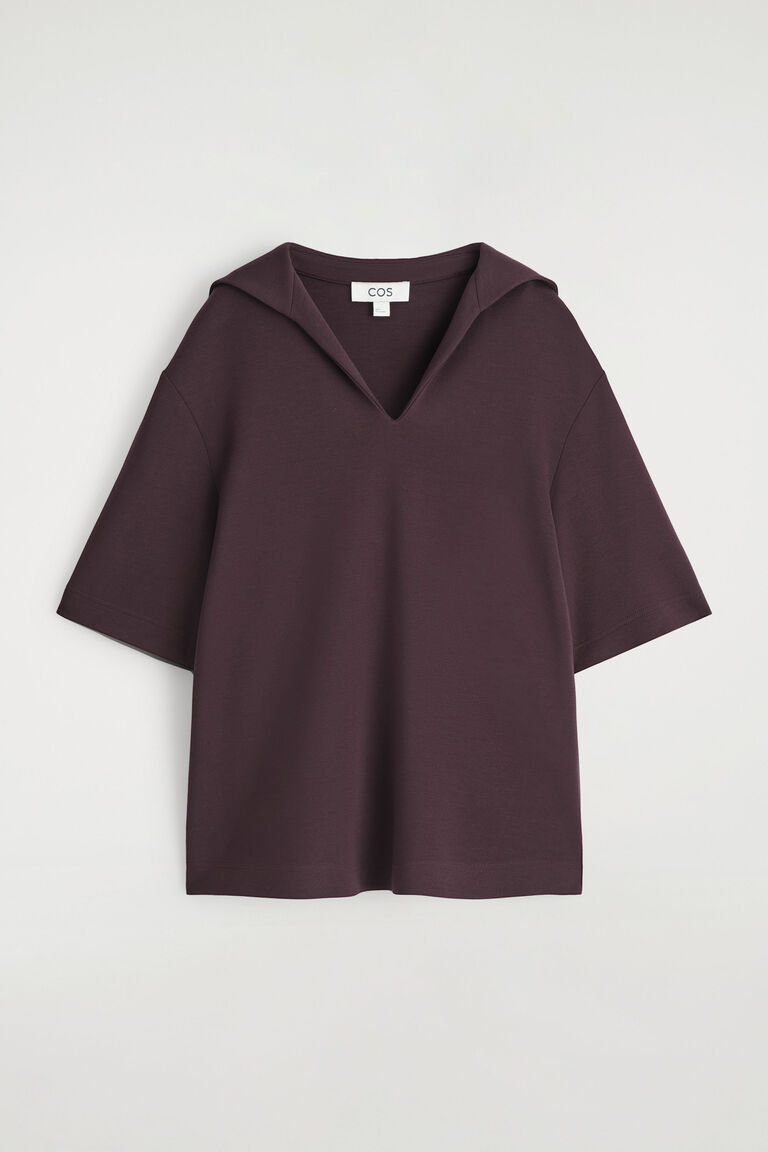 SAILOR-COLLAR JERSEY T-SHIRT