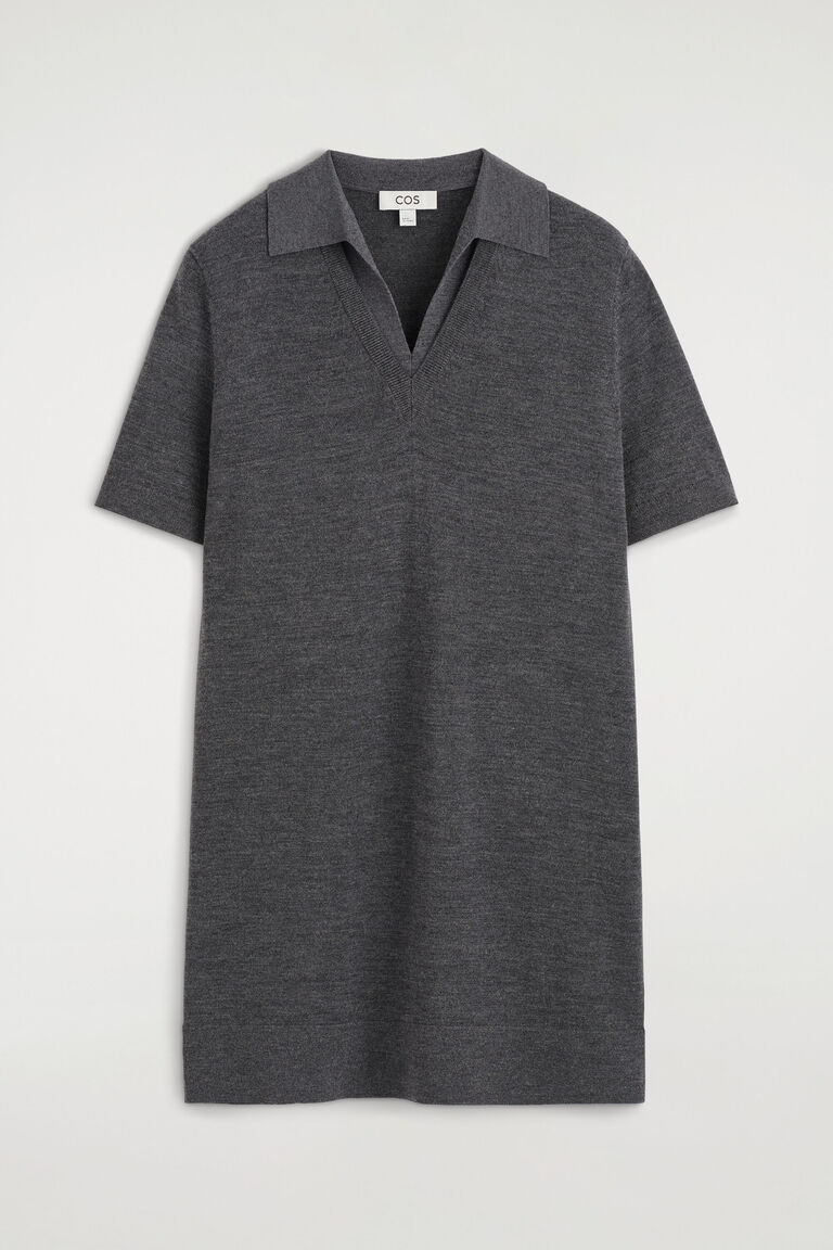 MERINO WOOL MINI POLO DRESS