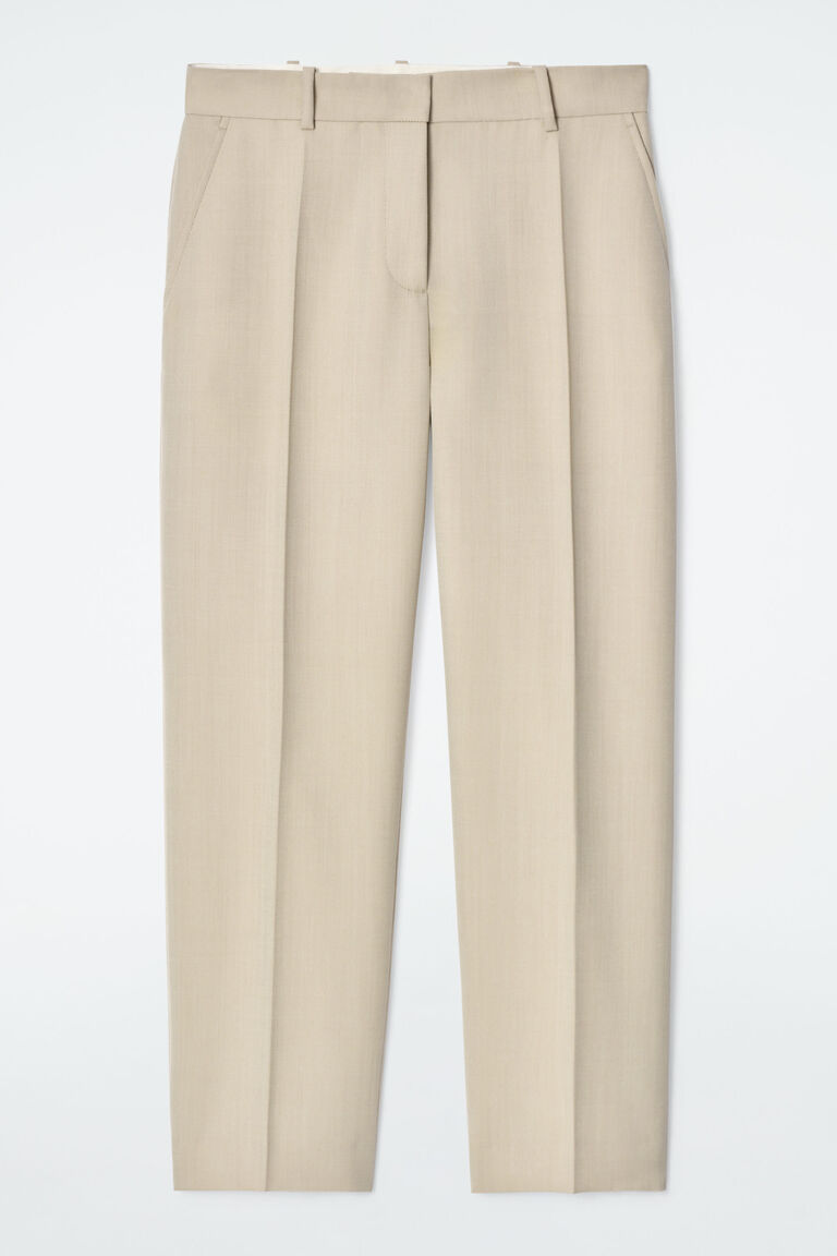 WOOL SLIM-LEG TROUSERS