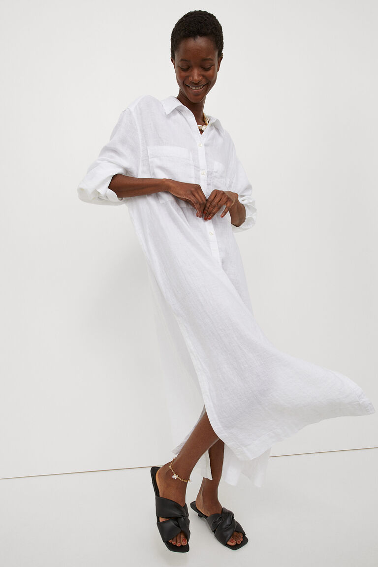 Linen shirt dress