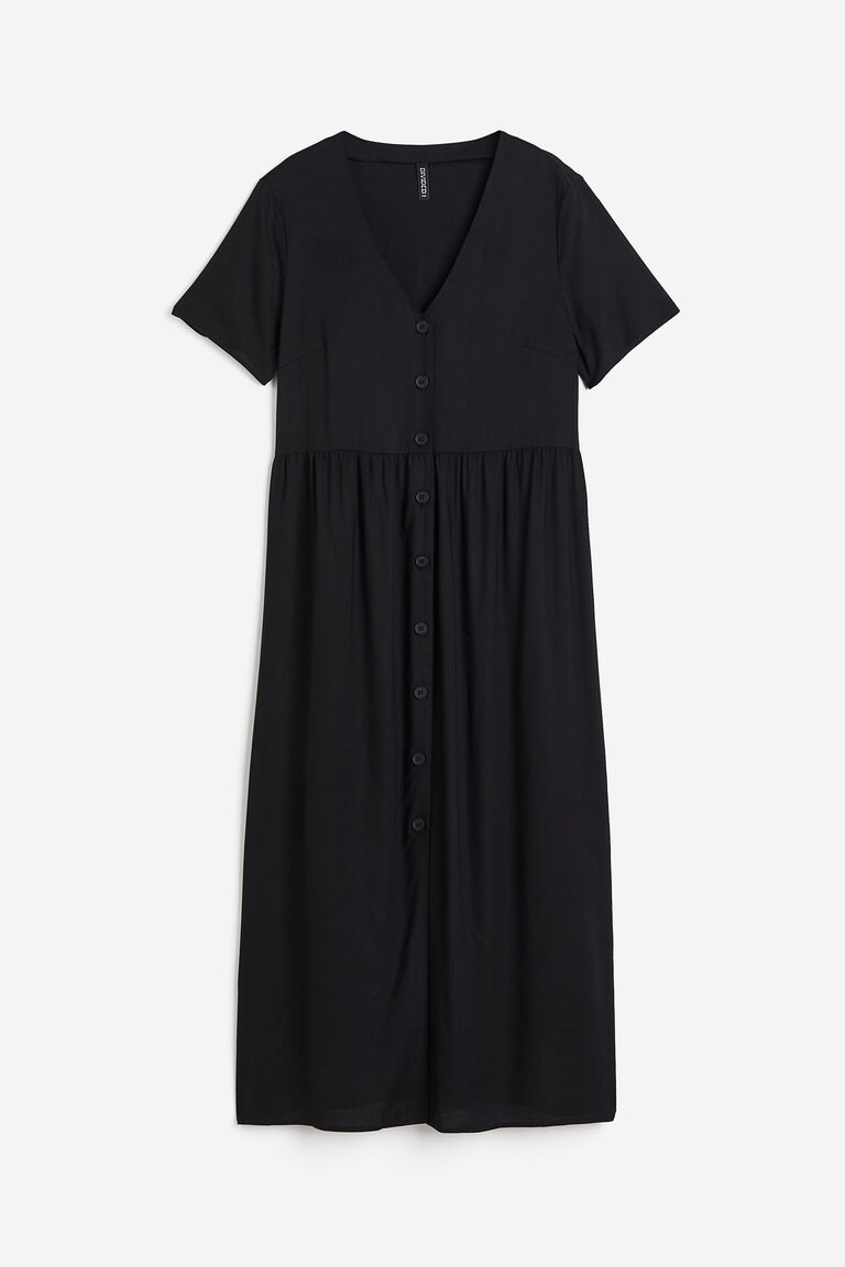Button Front Dress - Black main image 0