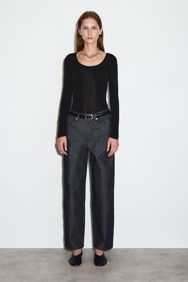 BARREL-LEG DENIM TROUSERS