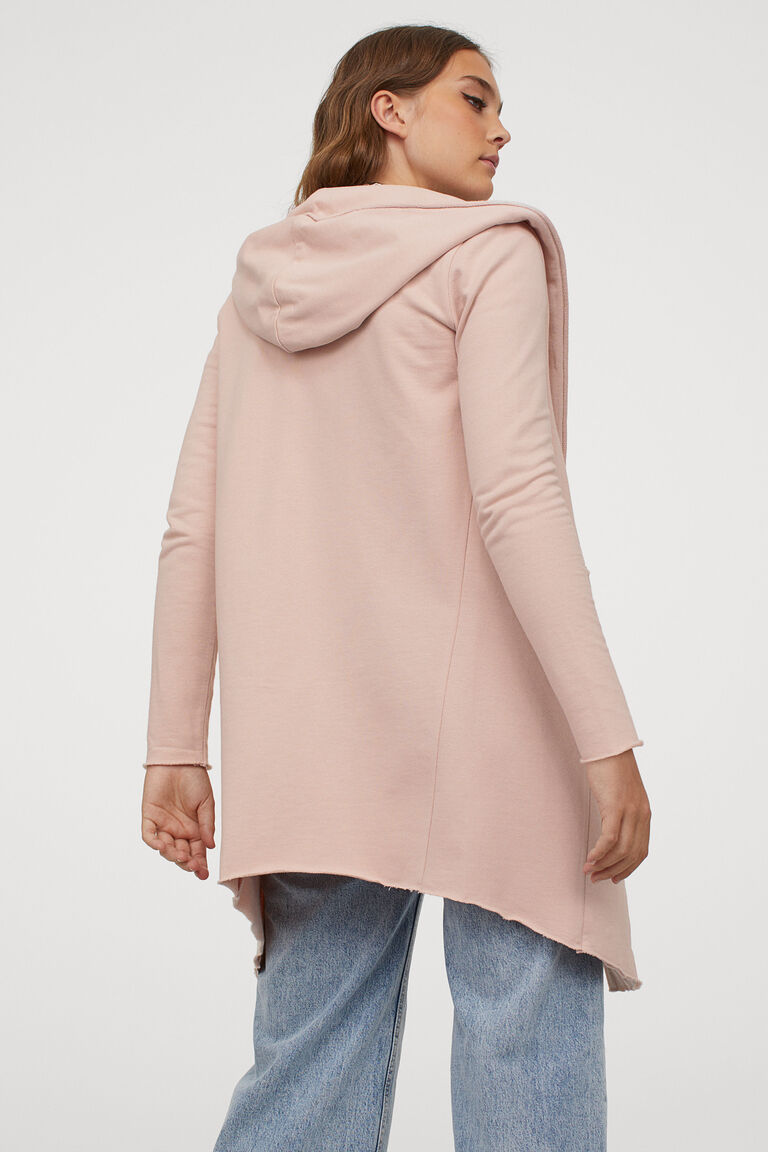 Hooded sweatshirt cardigan