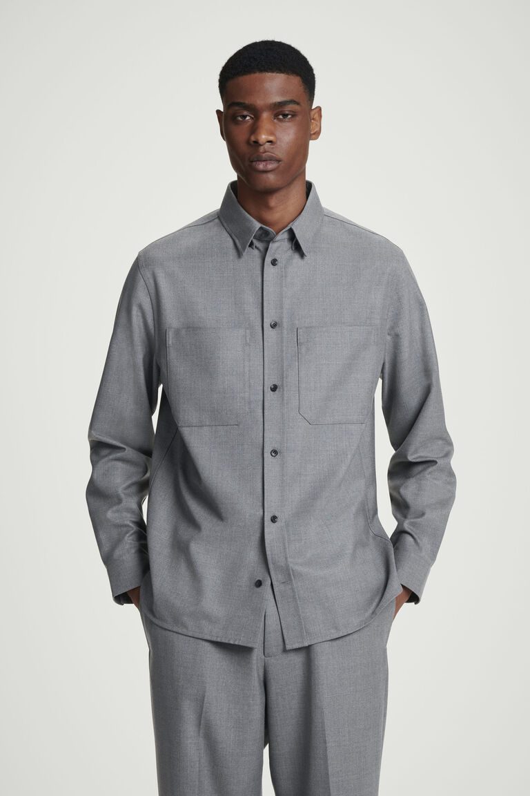 เสื้อเชิ้ตแขนยาว สไตล์ UTILITY ทรงหลวม