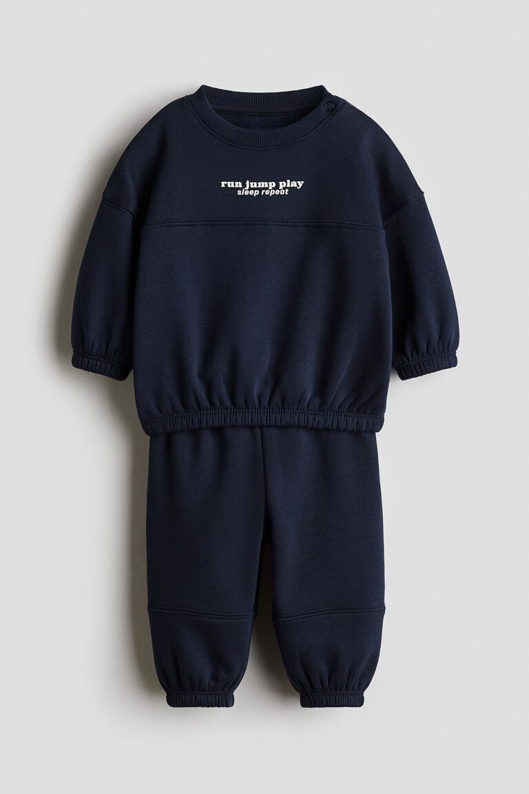 2-piece brushed-inside sweatshirt set