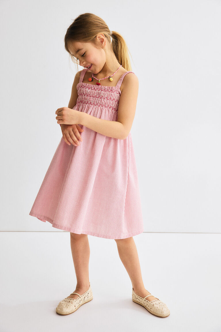 Smocked strappy dress
