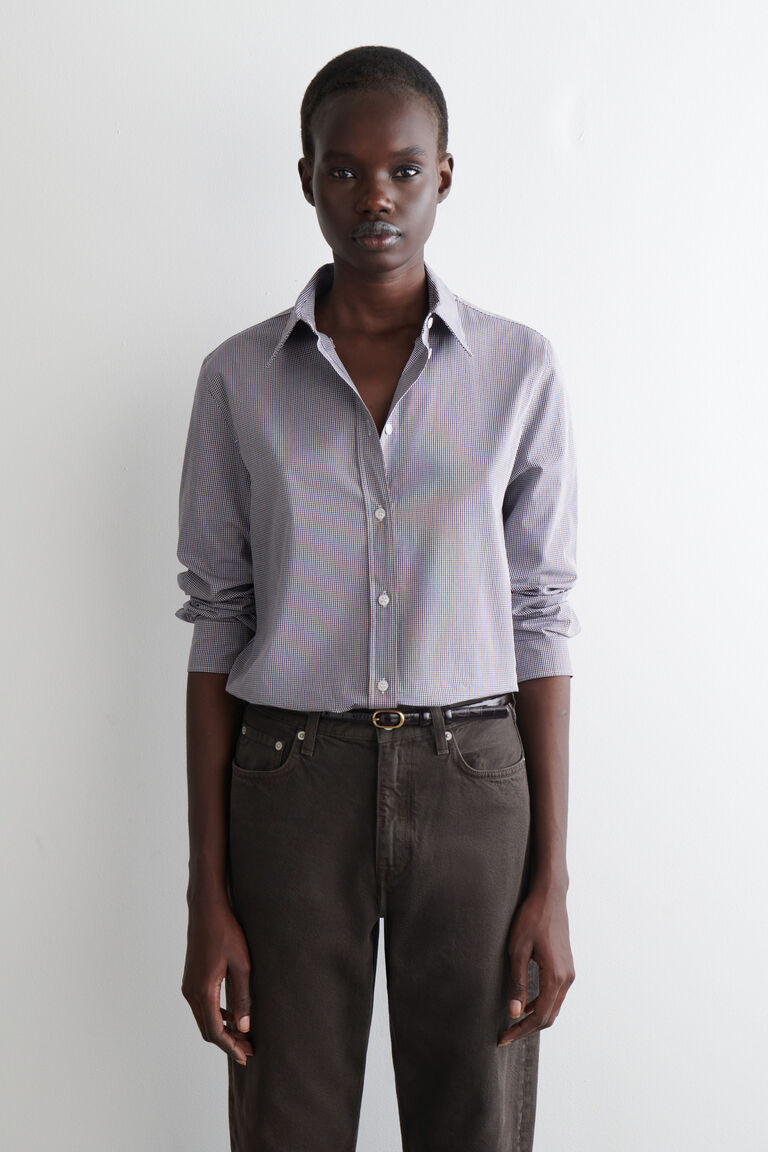 เสื้อเชิ้ตผ้าฝ้ายลายกิงแฮม