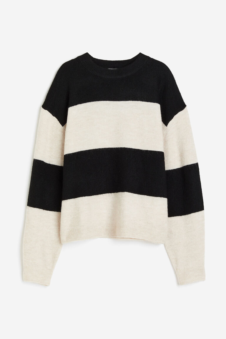 Knitted Jumper with Frill Hem in Grey and Piomb