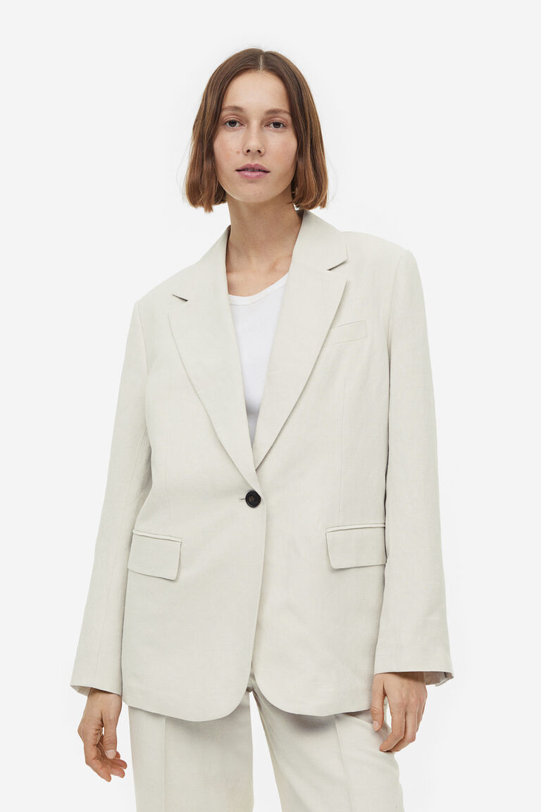 Oversized linenblend jacket