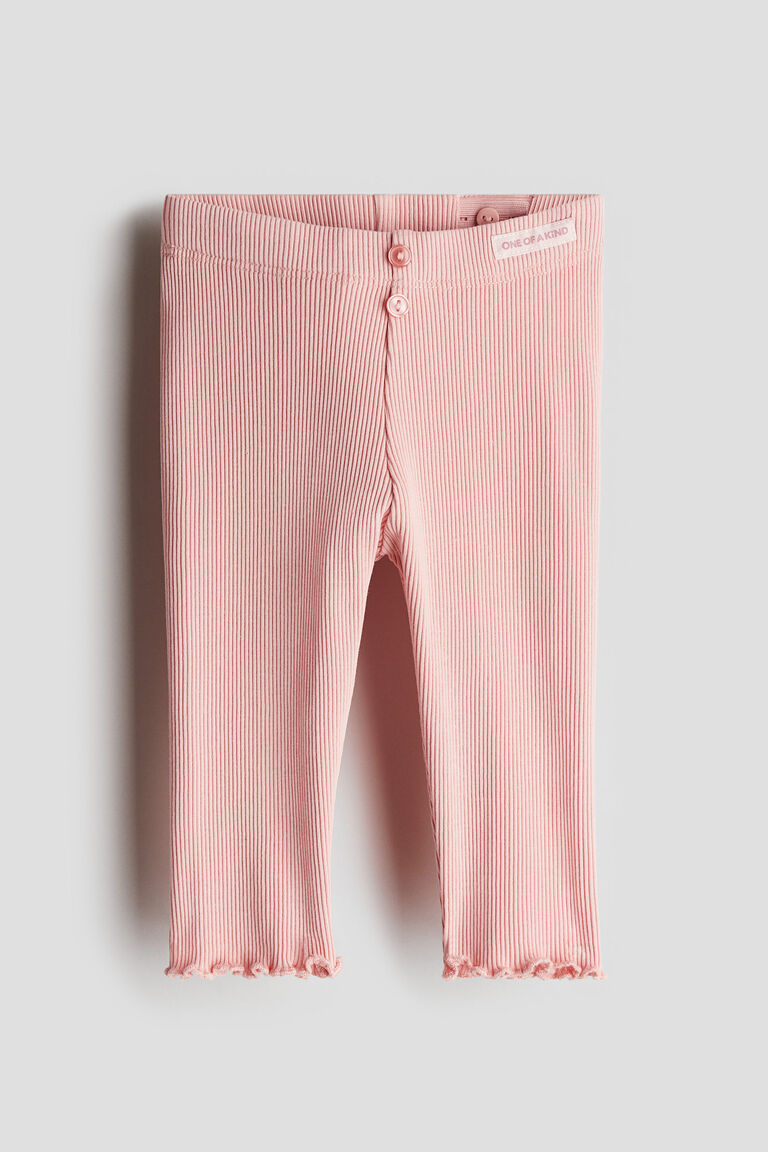 Ribbed cotton leggings