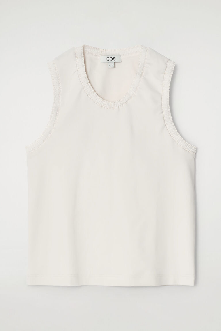 GATHERED COTTON TANK TOP