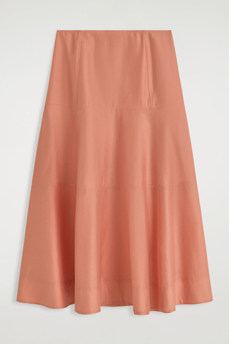 NO RETURN & EXCHANGE - PANELLED A-LINE MIDI SKIRT