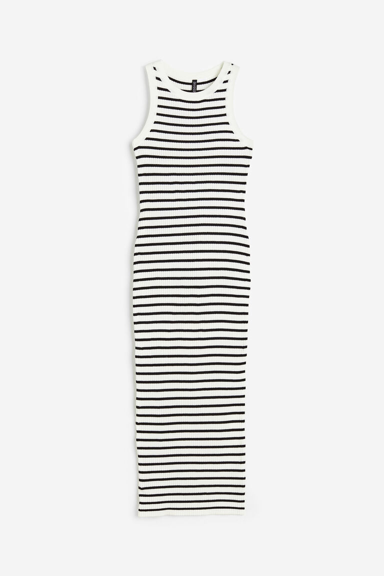 Glamaker Cutout Detail Rib-knit Bodycon Dress