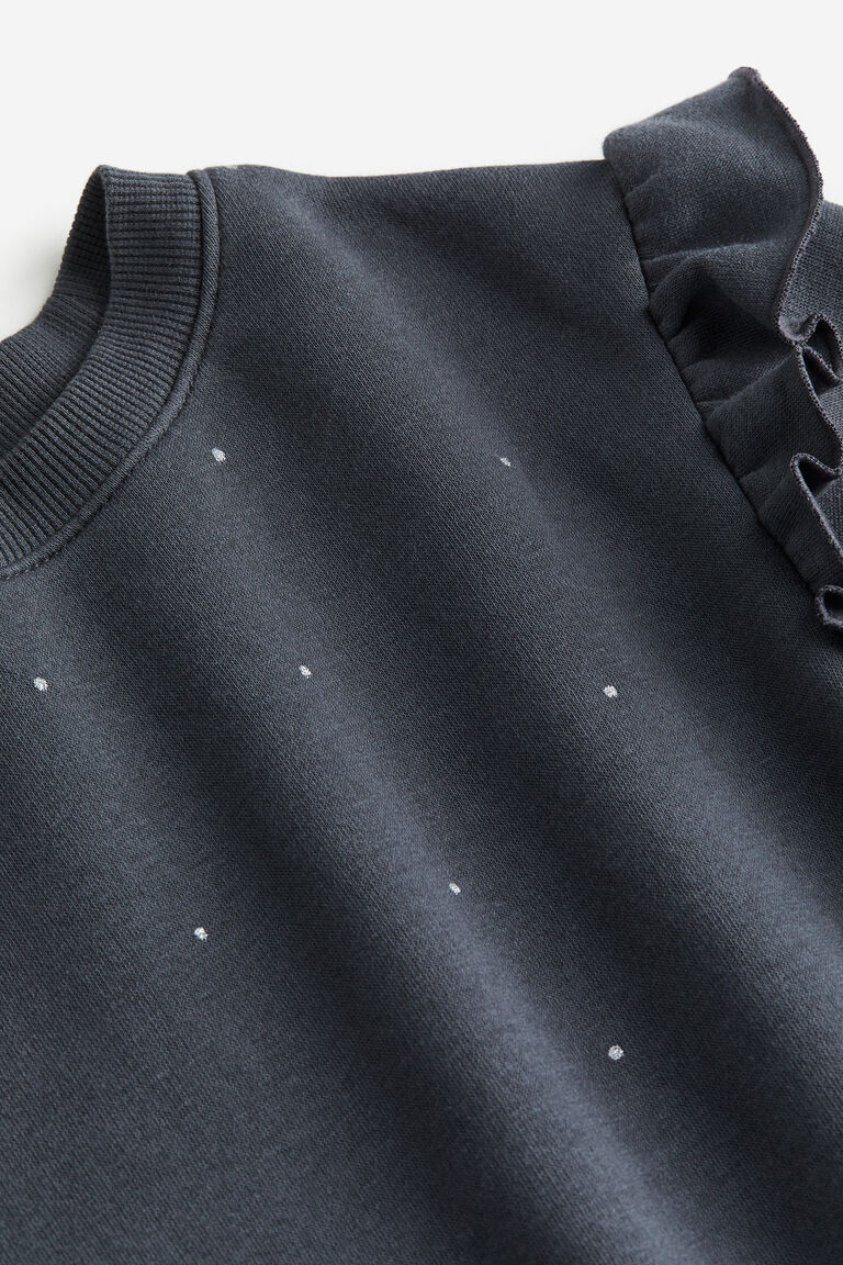 Half-Button Frill Trim Sweater main image 0