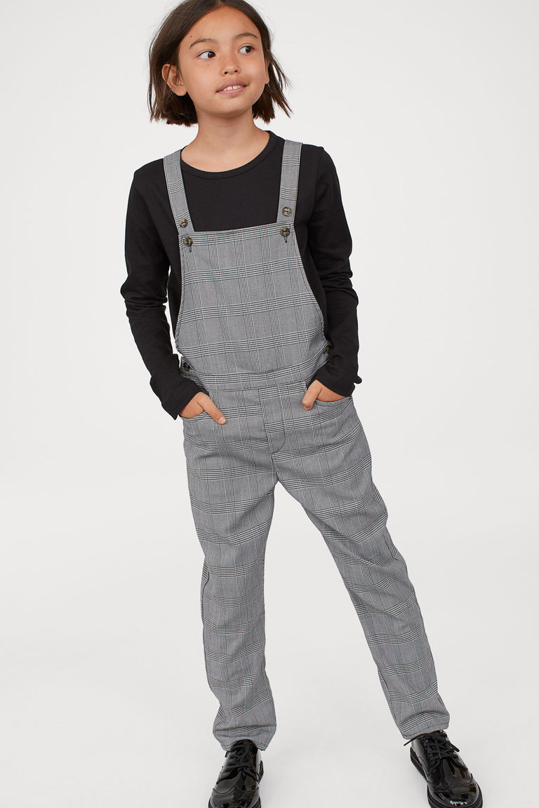 Checked dungarees