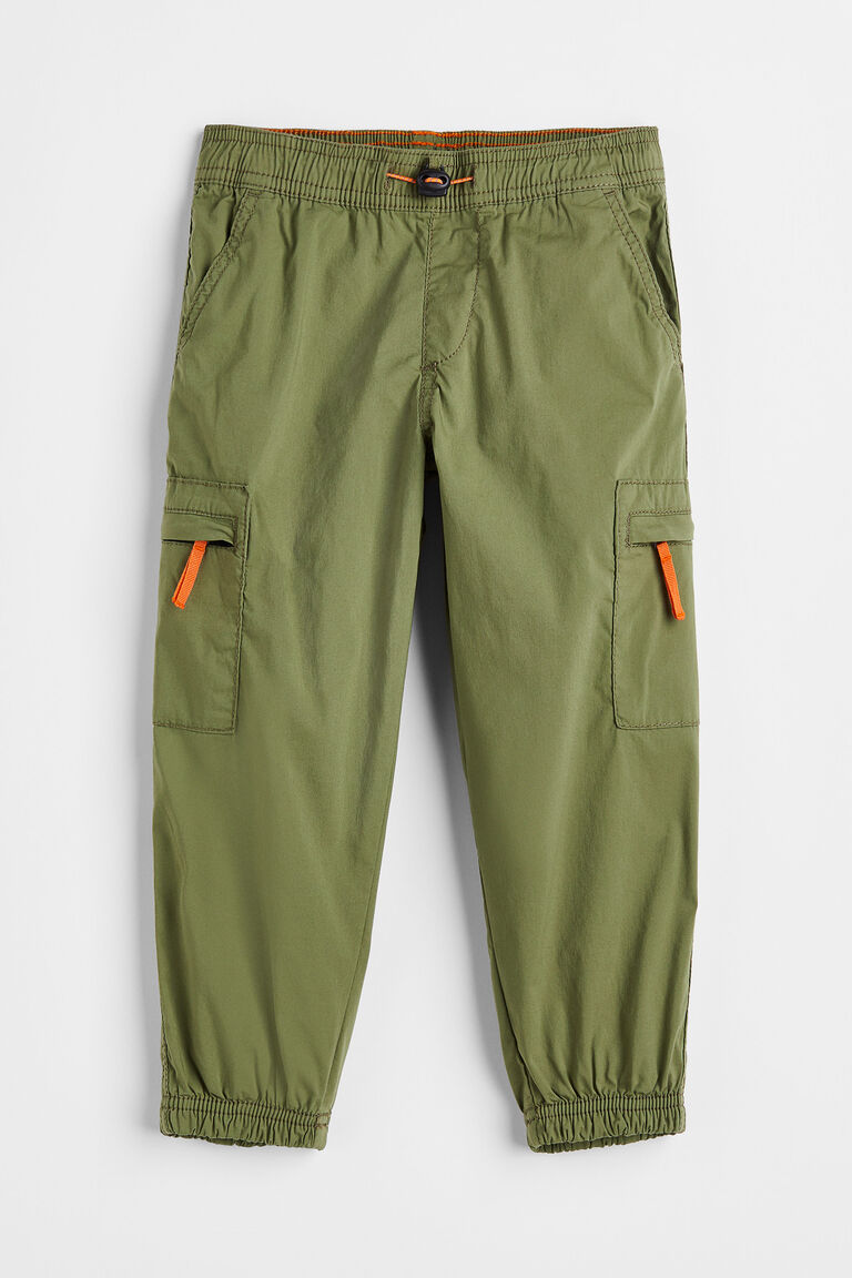 Slim Cargo Style Trousers in Lime