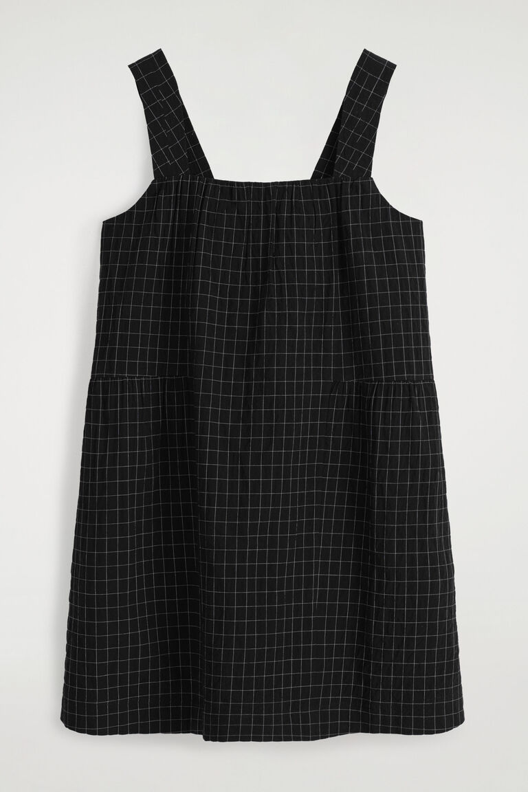 CHECKED A-LINE MINI DRESS