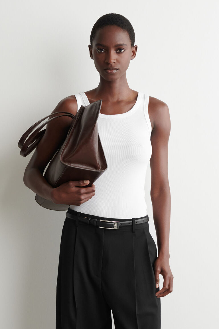 RIBBED COTTON TANK TOP