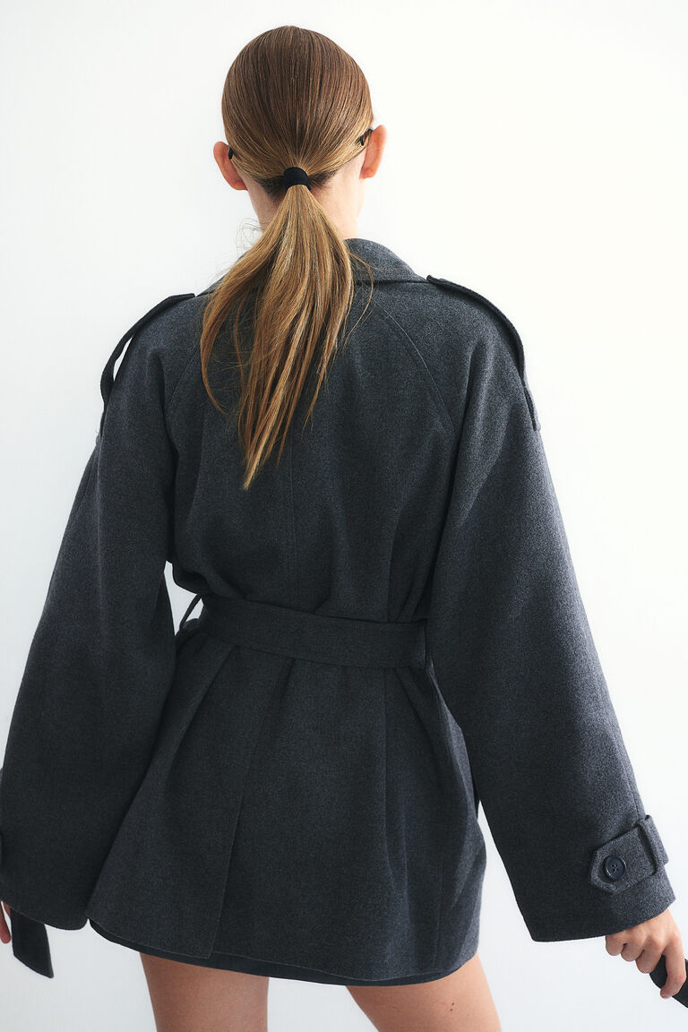 Short felted pea coat