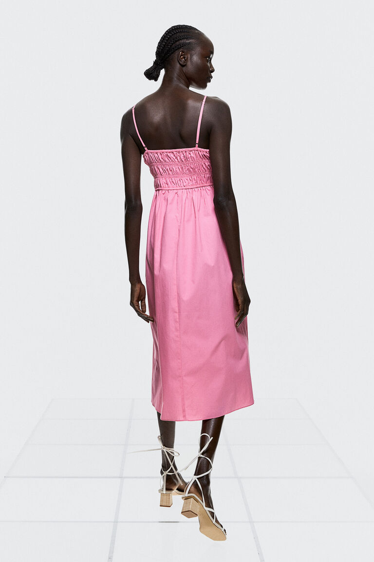 Sunset Shore Hand-Smocked Cotton Dress