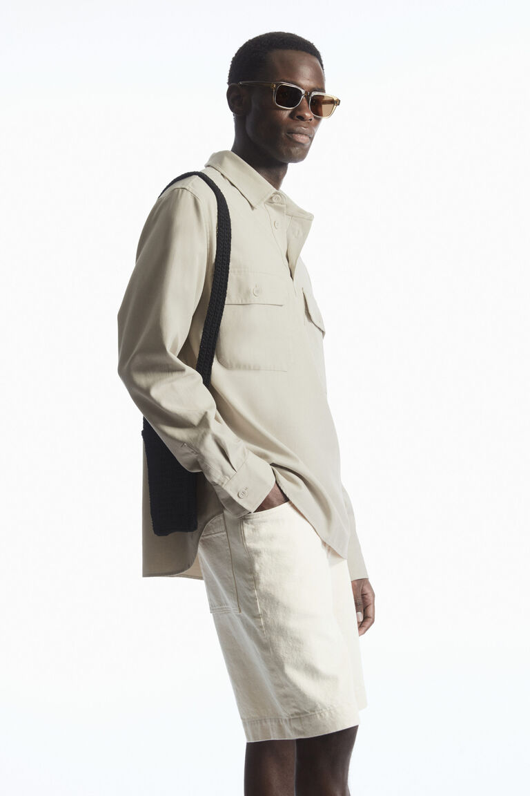 HALF-PLACKET UTILITY OVERSHIRT