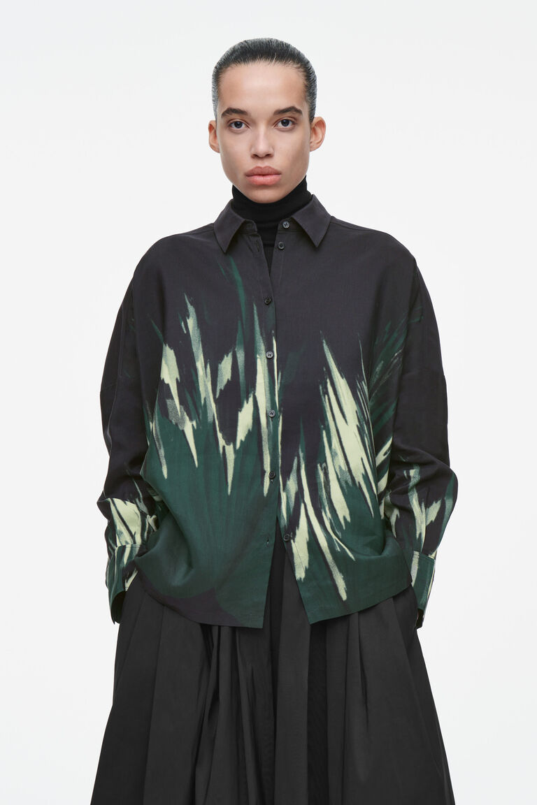 PRINTED LINEN-BLEND SHIRT