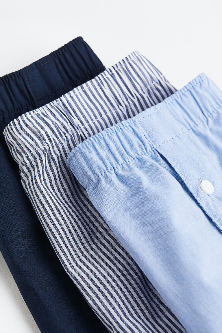 Check Cotton Boxer Short 5 Pack in Blue