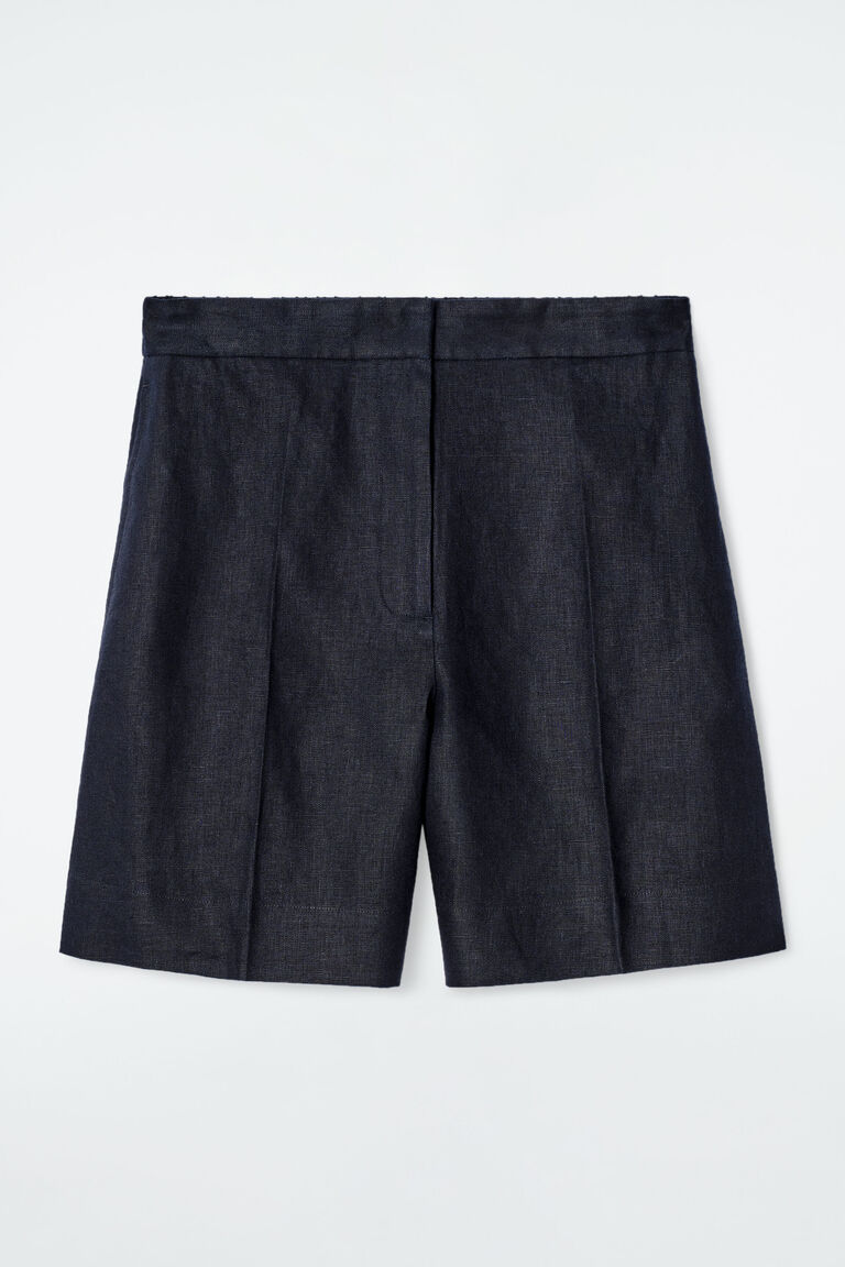 TAILORED ELASTICATED LINEN SHORTS