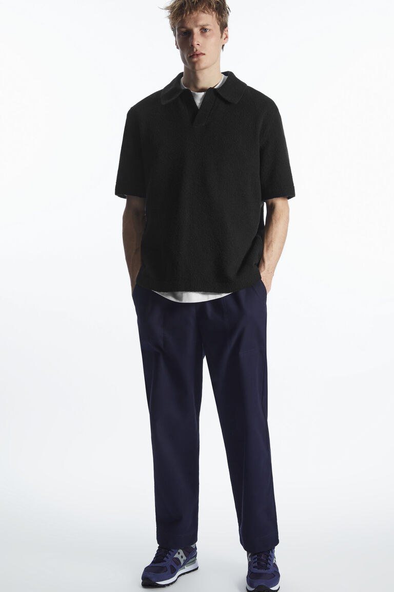 BOUCLÉ-KNIT POLO SHIRT