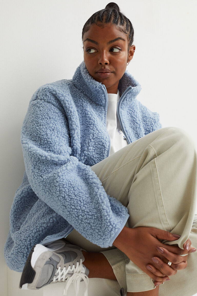 light blue teddy jacket