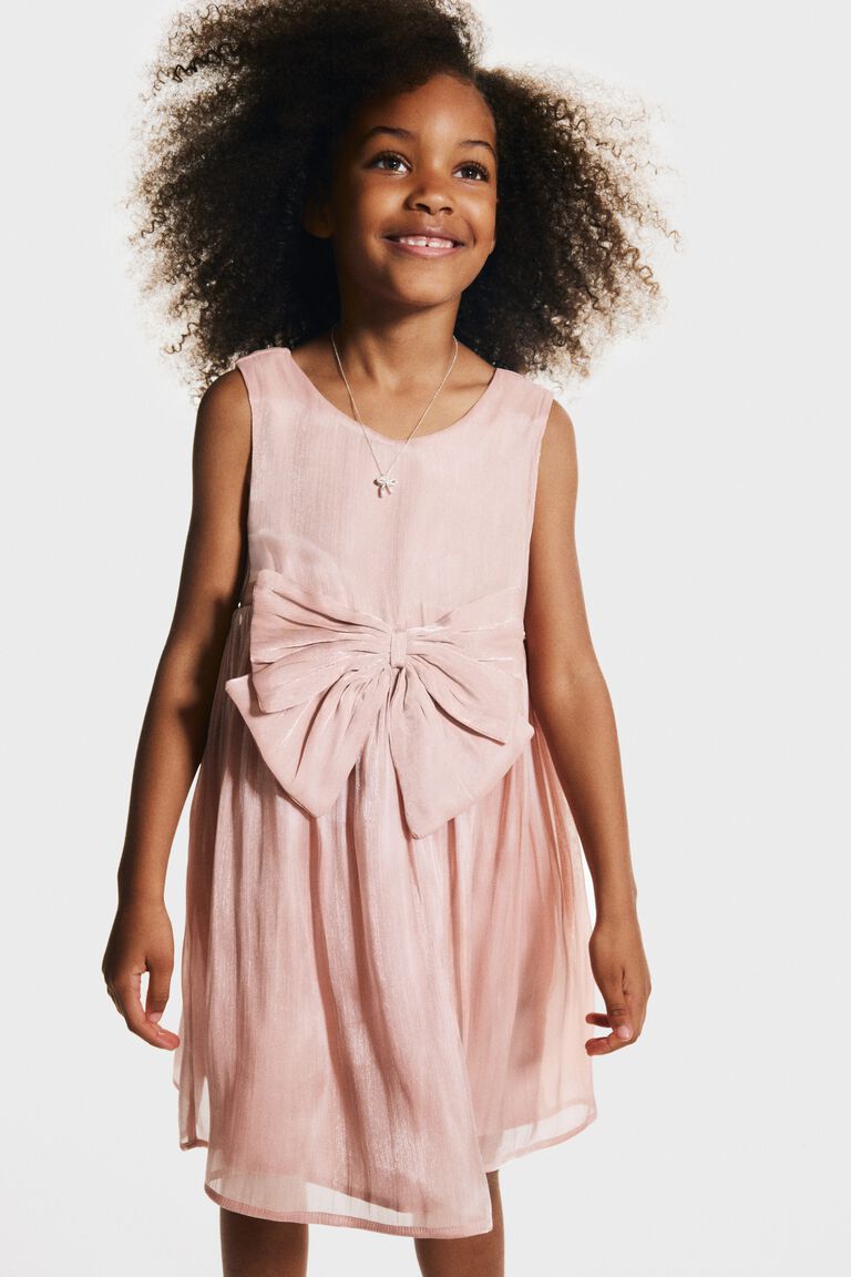 Bow-detail organza dress