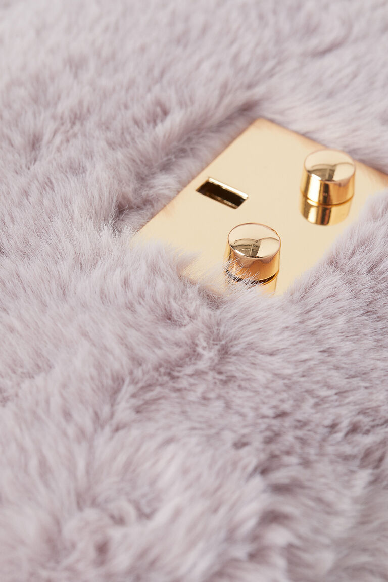 Faux fur shoulder bag