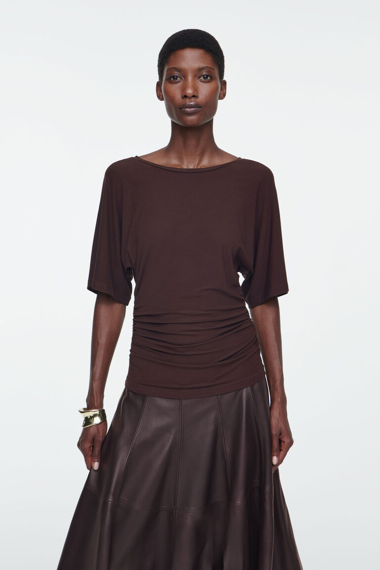 RUCHED JERSEY T-SHIRT