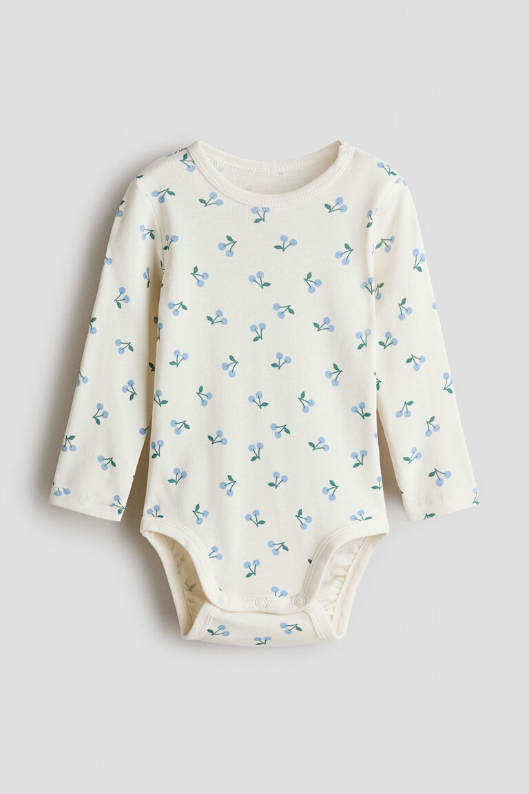Printed cotton bodysuit