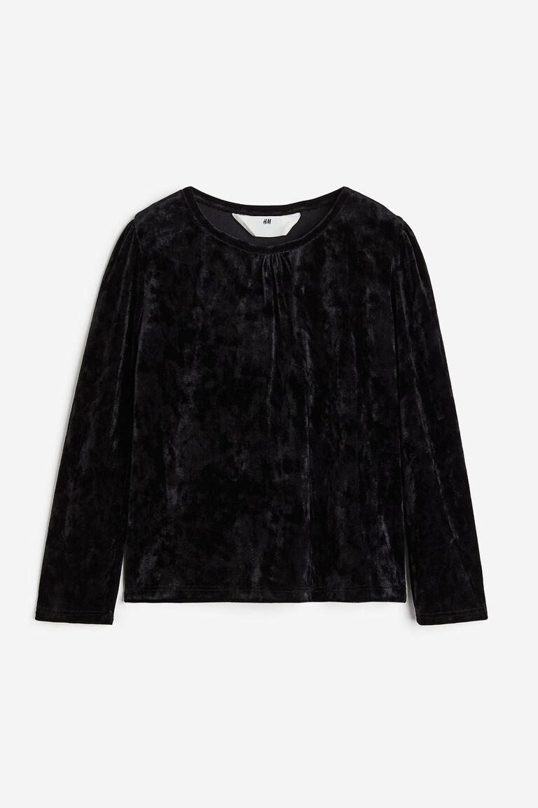 Long-sleeved velour top