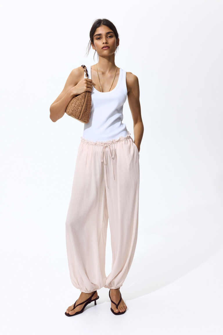 Balloon drawstring trousers