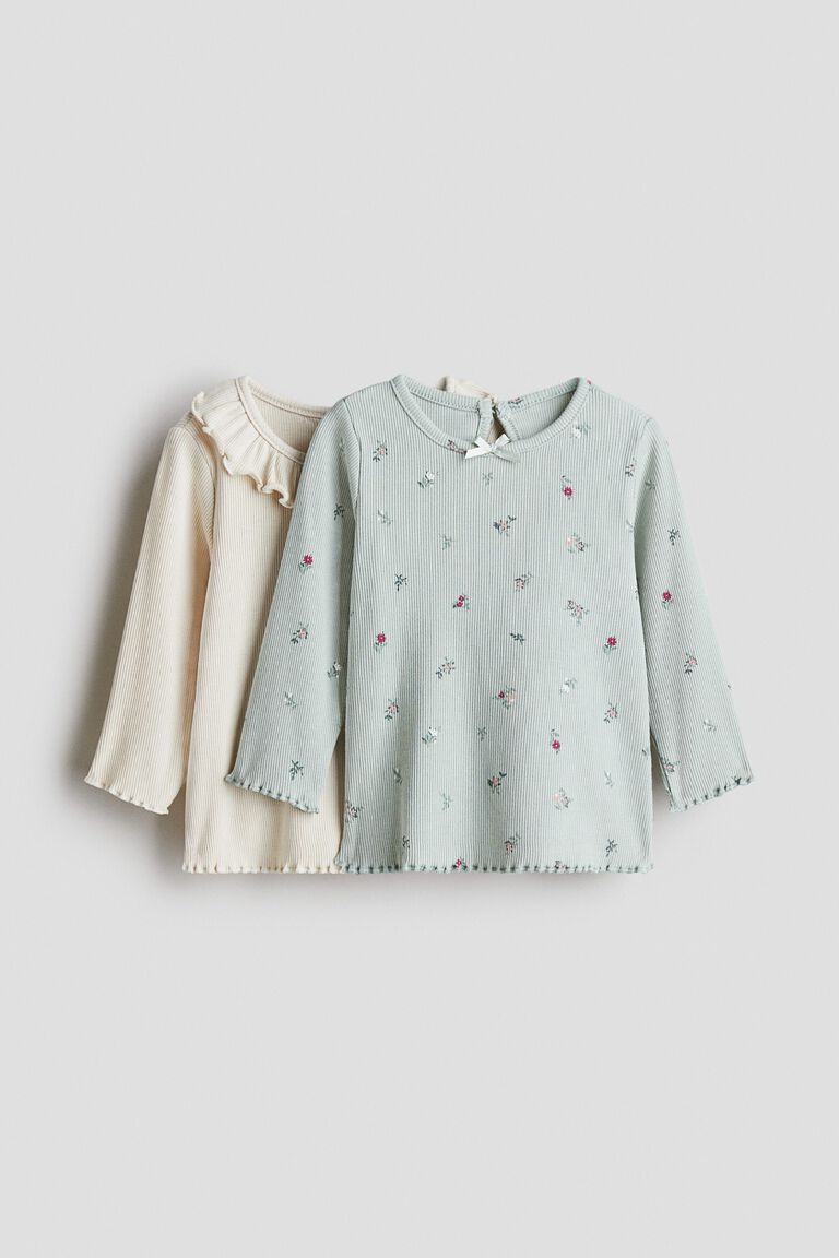 2-pack ribbed jersey tops