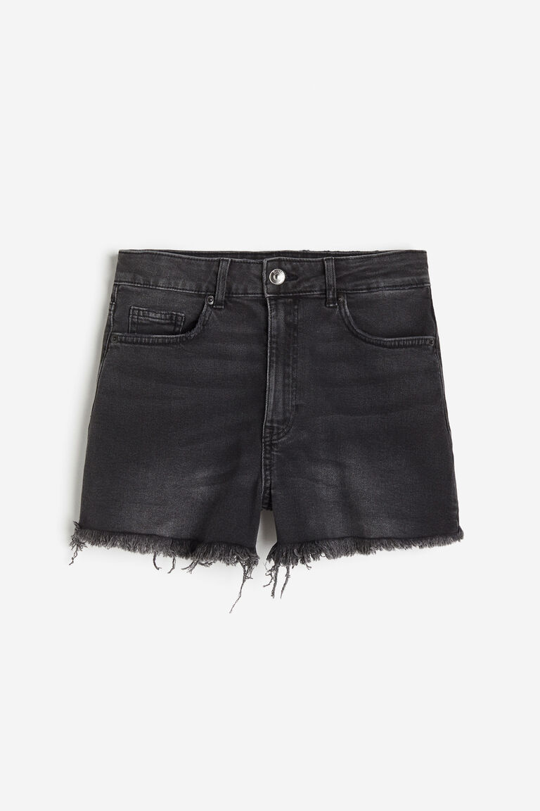 High-waisted denim shorts